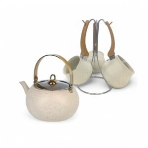 Leydi 3Lt Teapot with 4 Piece Coffee Pot Set Cream