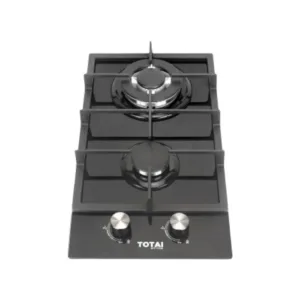 Totai 30cm 2 Burner Gas Hob - Black
