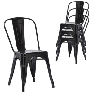 Minoda Metal Steel Dining Chair for Indoors or Outdoor